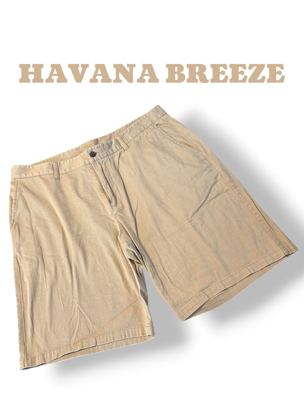 🌺Havana Breeze Tan Flat-Front Shorts